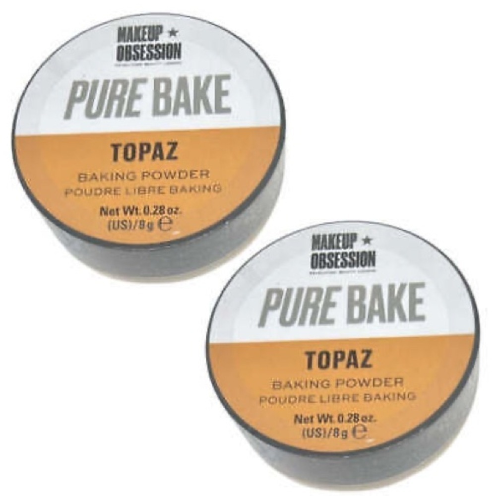 New Bundle of Two Makeup Revolution Obsession Pure Bake Baking Powder, Topaz